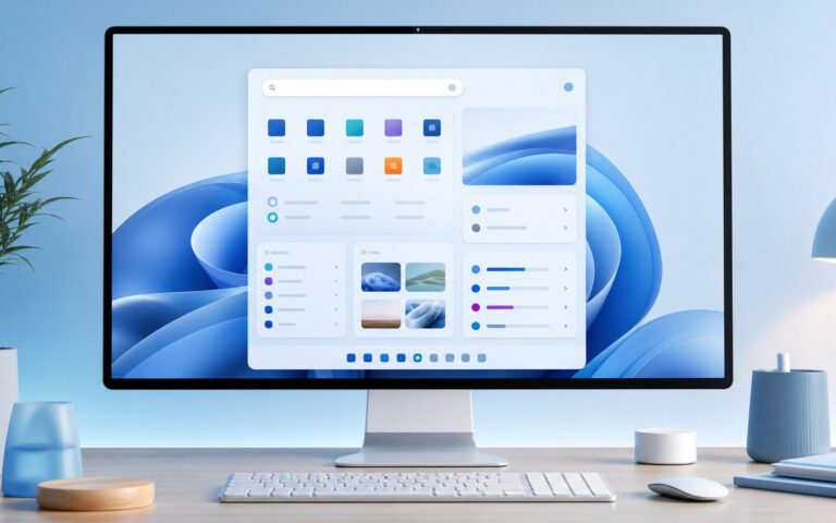 Interface abstraite du menu Démarrer personnalisable de Windows 11 26H2