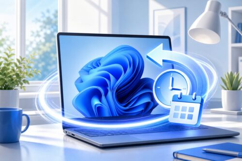 Illustration d un point de restauration système sur PC portable Windows 11