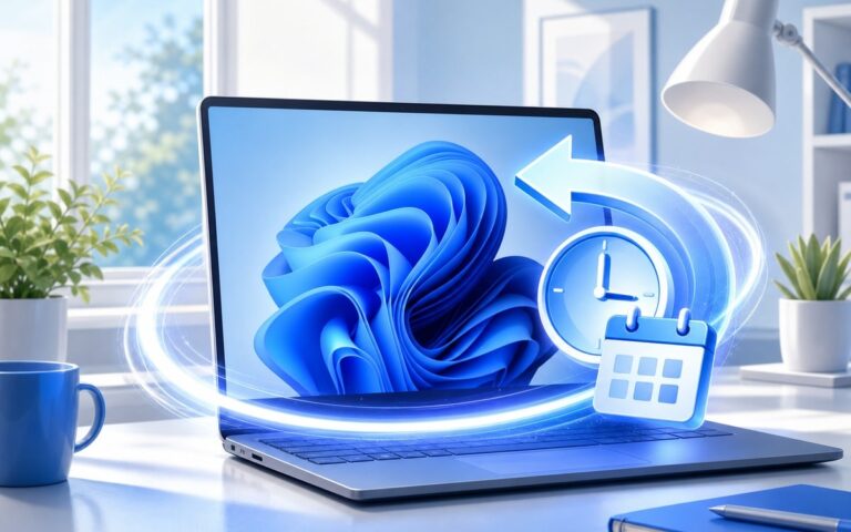 Illustration d un point de restauration système sur PC portable Windows 11