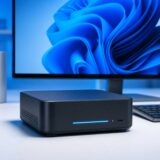 Mini PC Windows 11 sur un bureau moderne