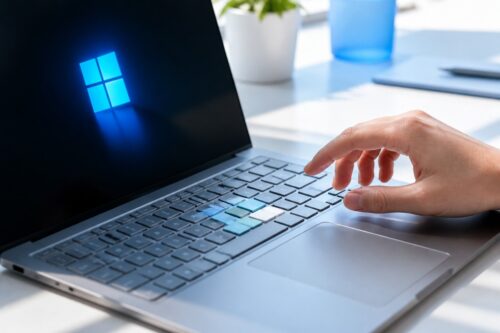 Clavier d’ordinateur portable sous Windows 11 avec touches réorganisées