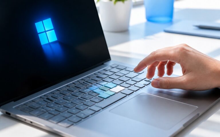 Clavier d’ordinateur portable sous Windows 11 avec touches réorganisées