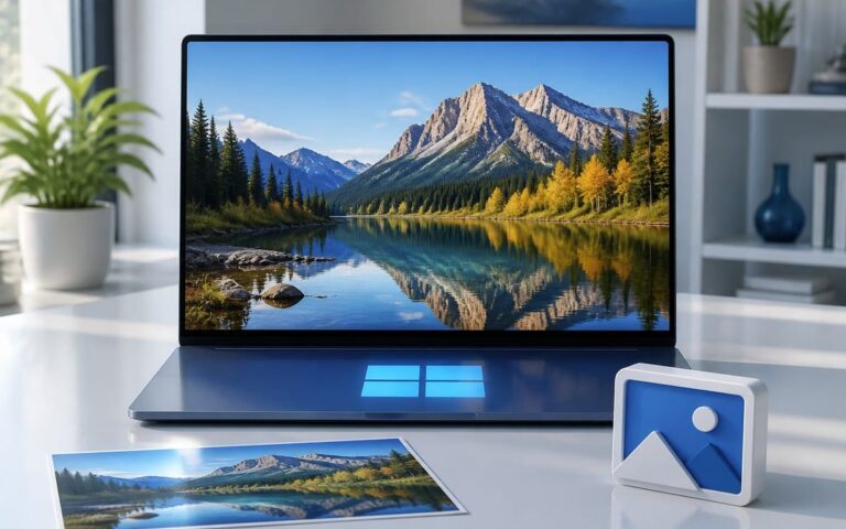 Ordinateur Windows 11 affichant une photo dans une visionneuse