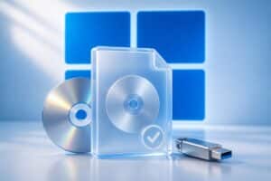 Support USB et image ISO Windows 11 téléchargée depuis une source officielle