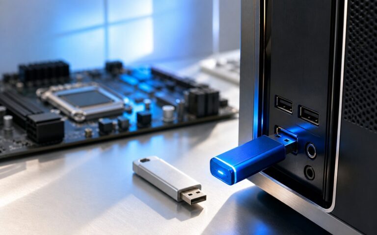 Clé USB préparée pour installer Windows 11 avec Rufus
