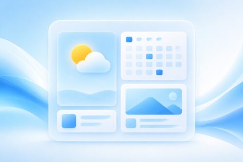Widgets Windows 11 — panneau de vignettes flottant