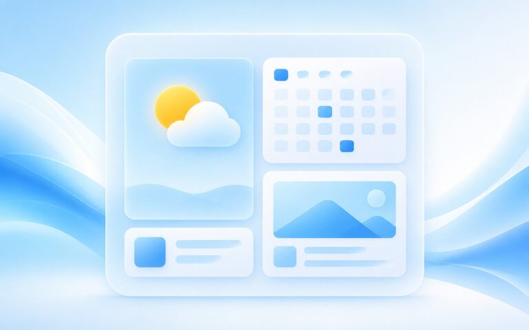 Widgets Windows 11 — panneau de vignettes flottant