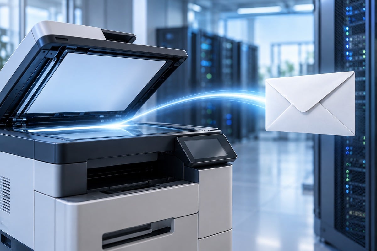 Imprimante multifonction envoyant un e-mail via SMTP