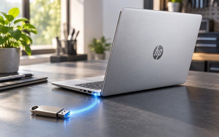 PC portable HP et clé USB pour HP Cloud Recovery