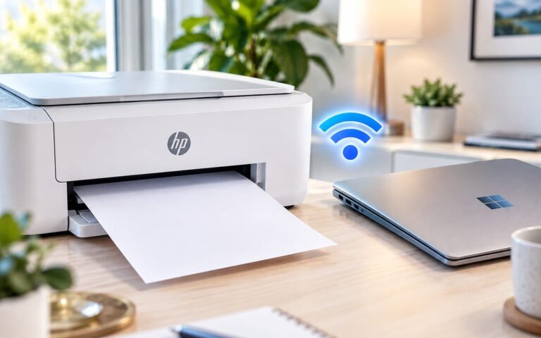Imprimante HP reliée en Wi-Fi à un ordinateur Windows
