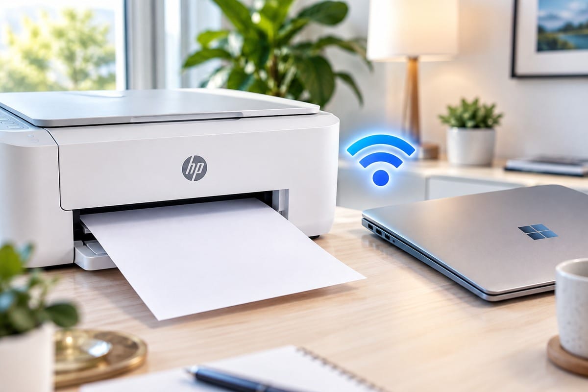 Imprimante HP reliée en Wi-Fi à un ordinateur Windows