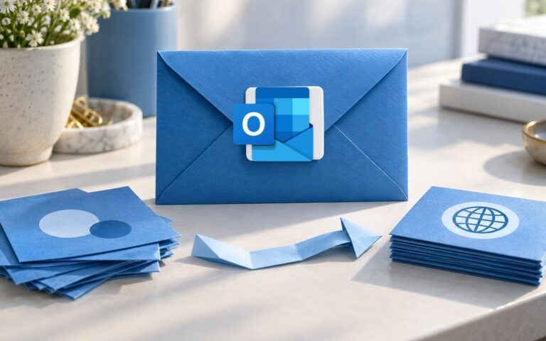Enveloppe Outlook avec cartes de langue triées