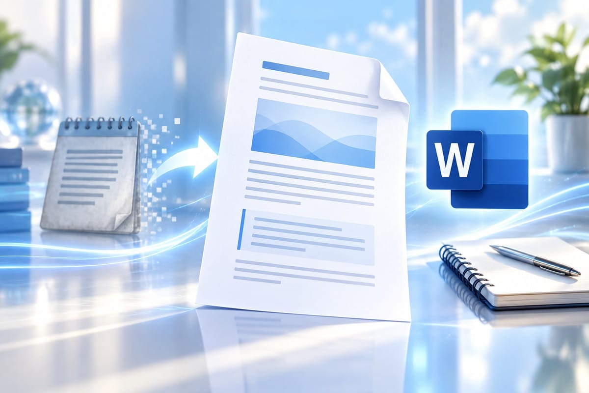 Document riche transformé vers un traitement de texte, illustration de l’alternative à WordPad sous Windows 11